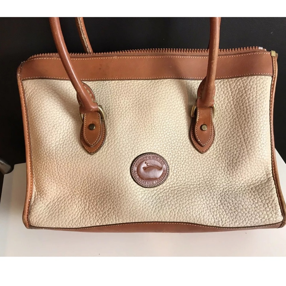 Vtg DOONEY & BOURKE Handbag Purse Ivory Cream Tan - Picture 7 of 14